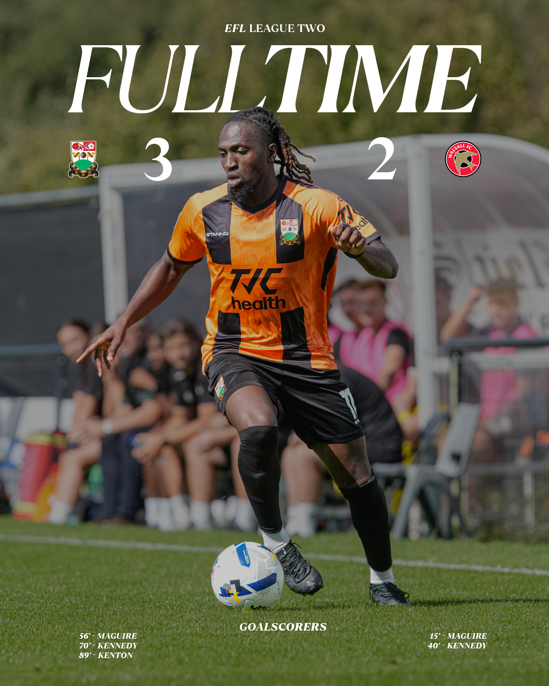 Barnet FC matchday content template — Starting XI, lineup or fulltime result graphic