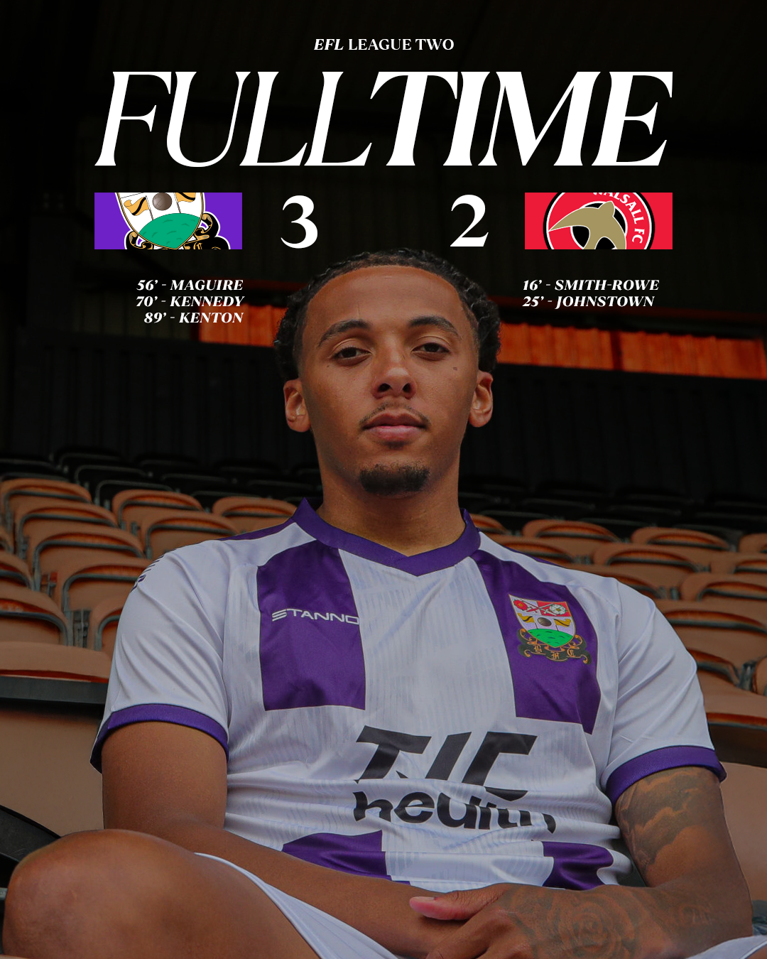 Barnet FC matchday content template — Starting XI, lineup or fulltime result graphic