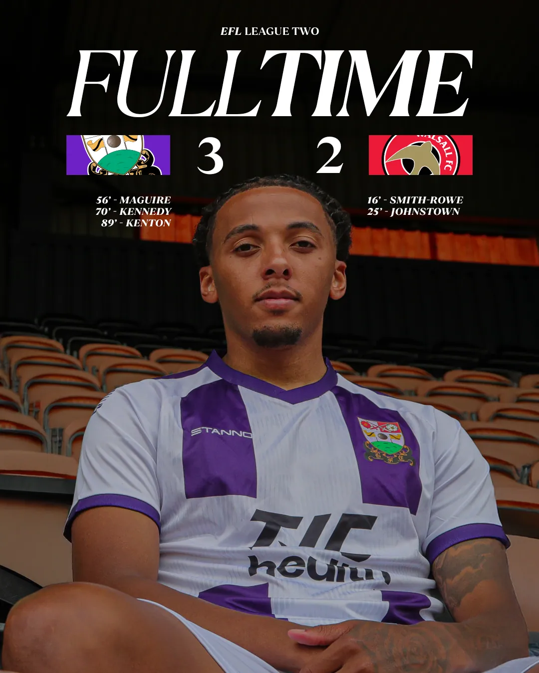 Barnet FC matchday content template — Starting XI, lineup or fulltime result graphic