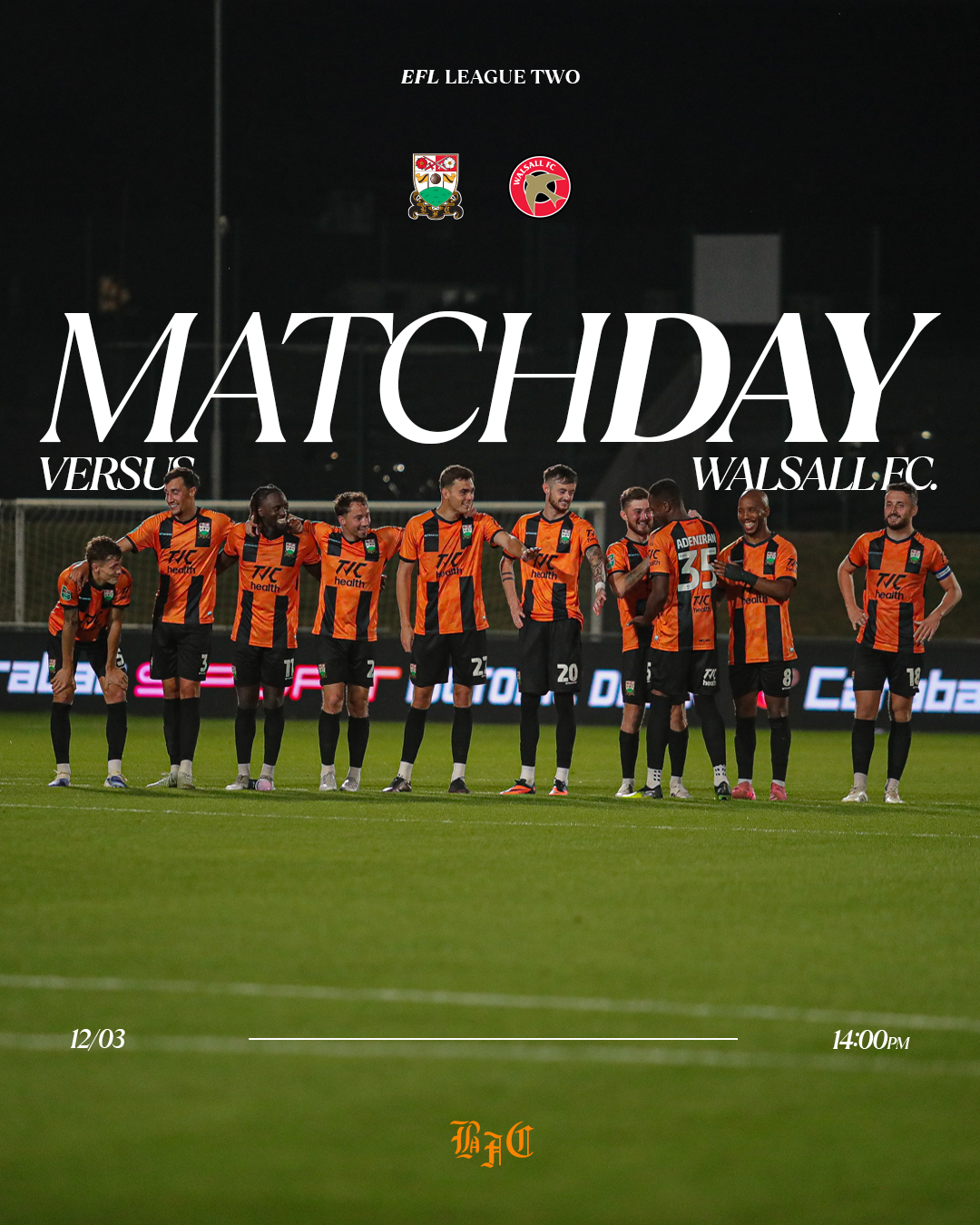 Barnet FC matchday hero template with crest, kit photography and fixture details