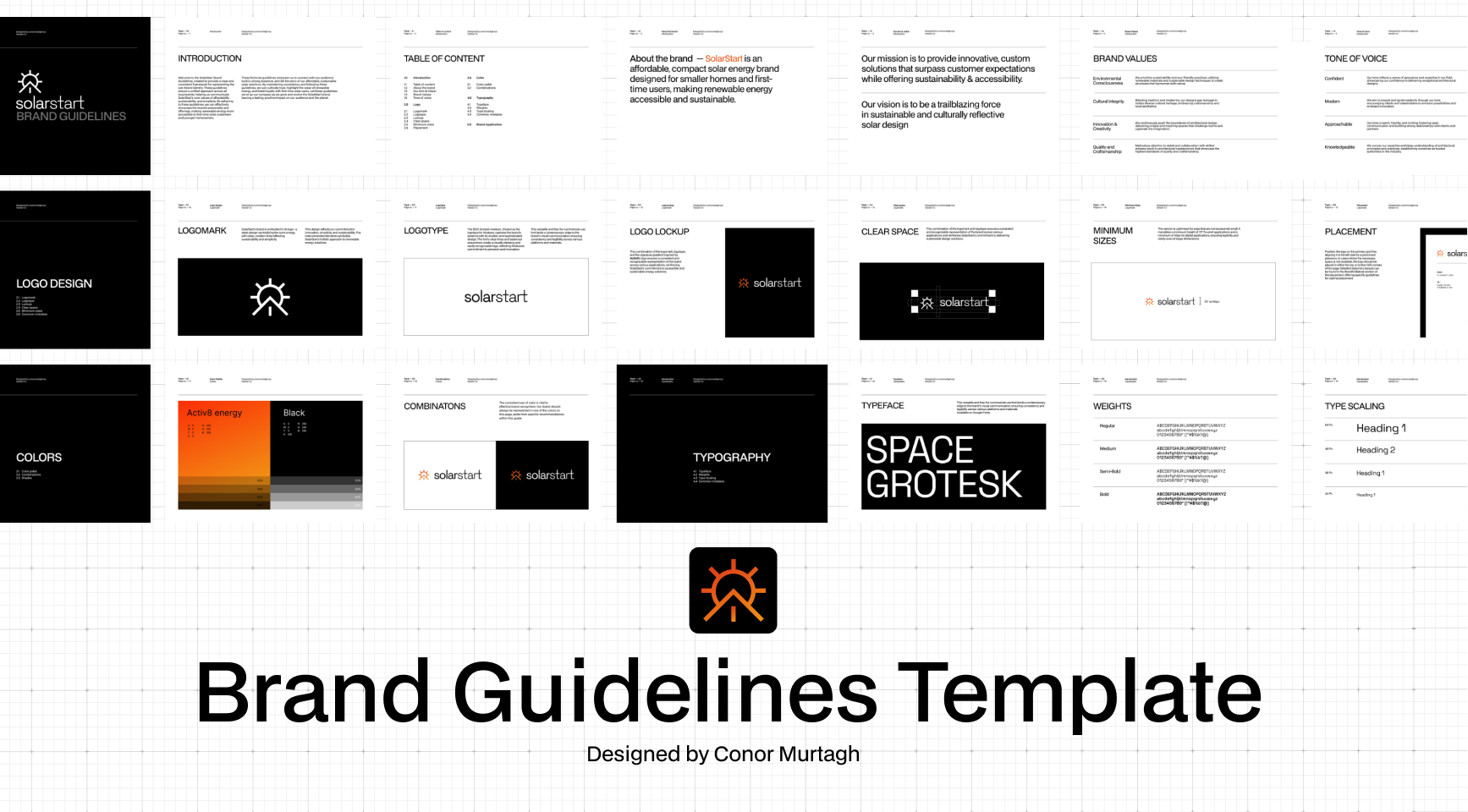 SolarStart brand guidelines, spread 1 of 23