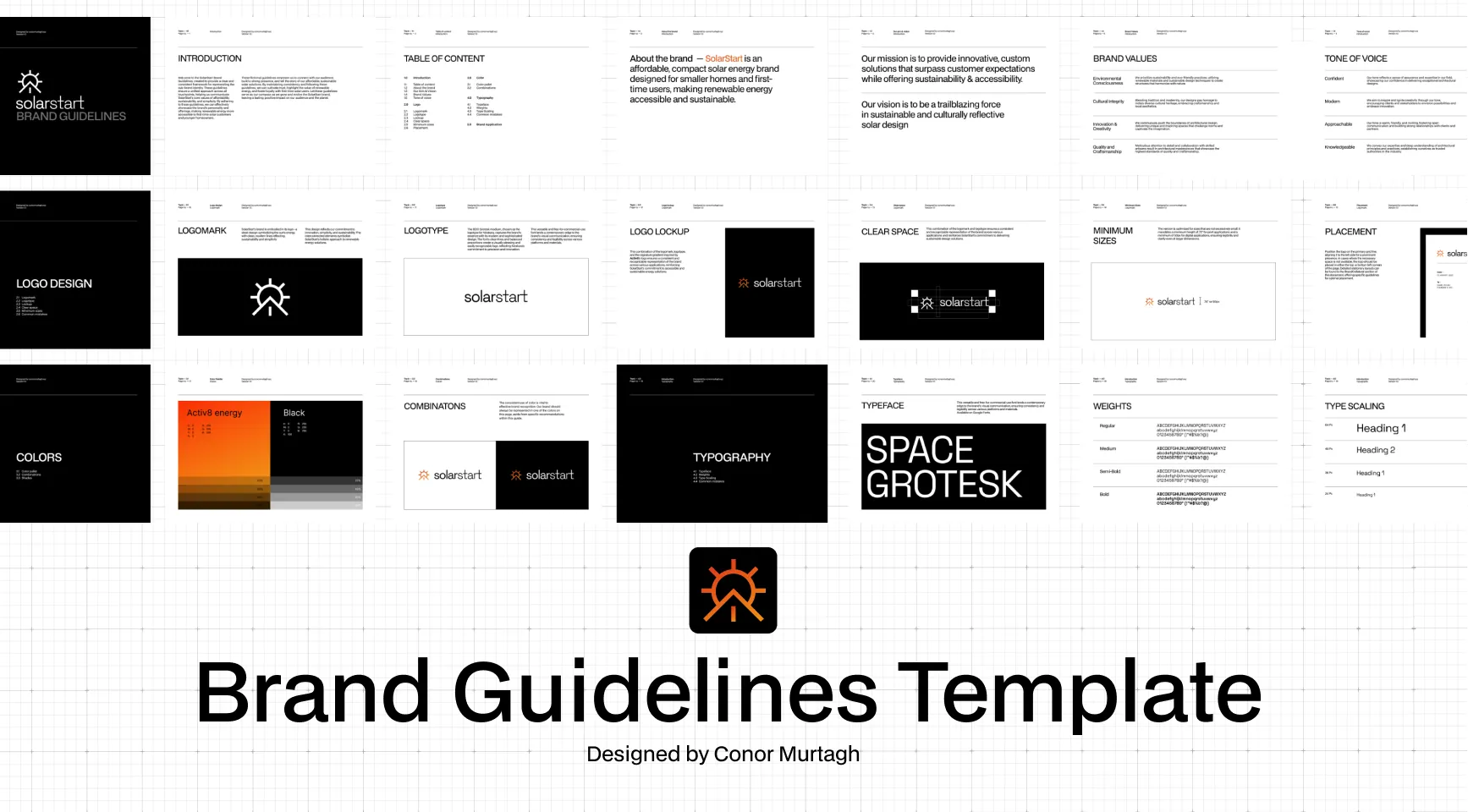 SolarStart brand guidelines, spread 1 of 23
