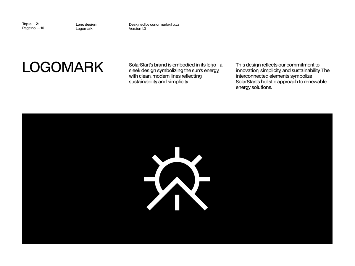 SolarStart brand guidelines, spread 10 of 23