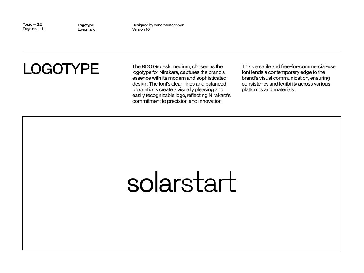 SolarStart brand guidelines, spread 11 of 23