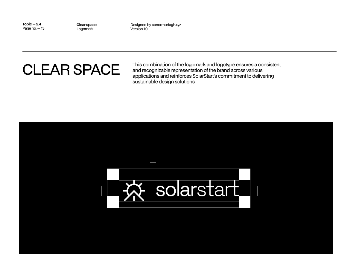 SolarStart brand guidelines, spread 13 of 23