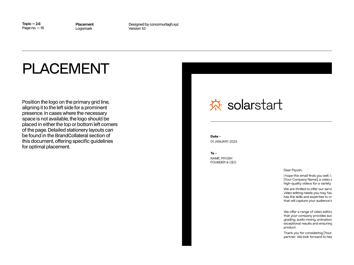 SolarStart brand guidelines, spread 15 of 23