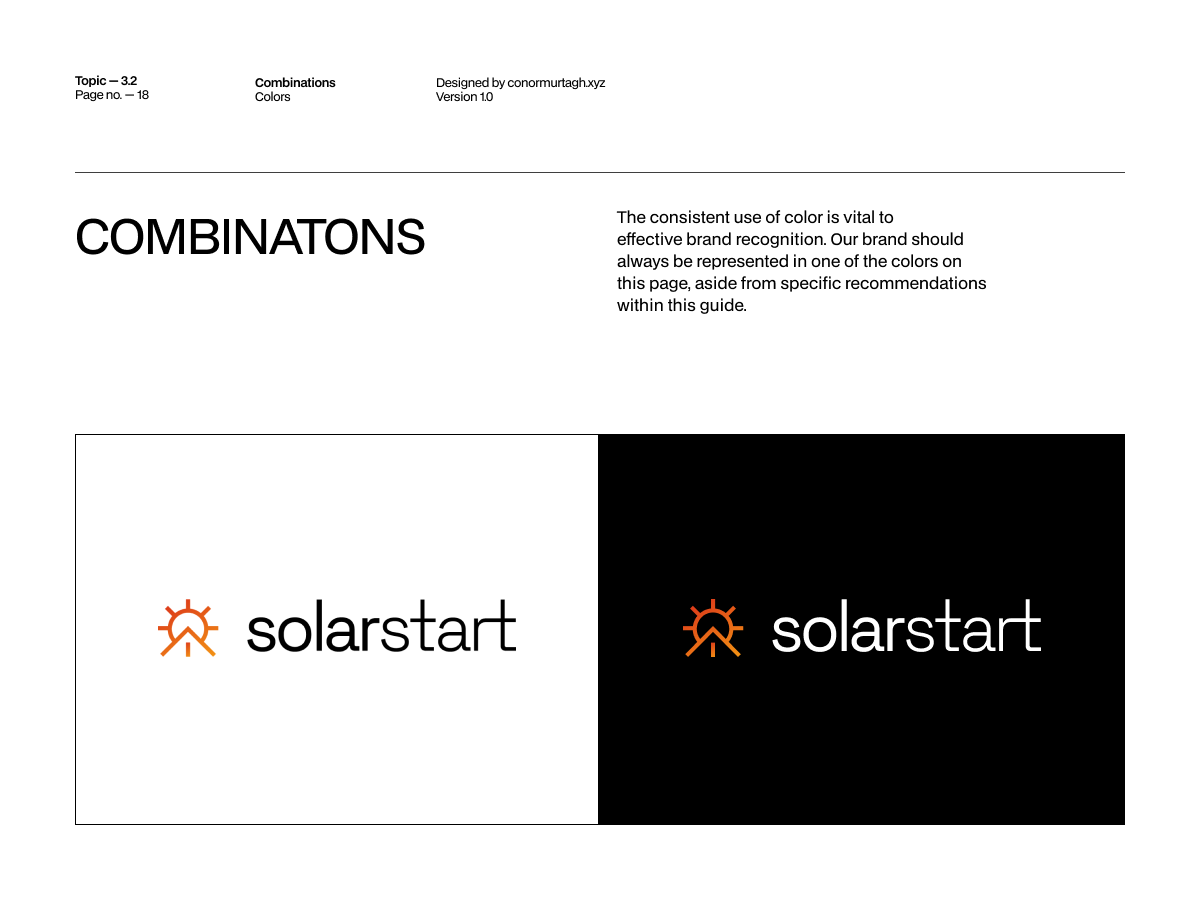 SolarStart brand guidelines, spread 18 of 23