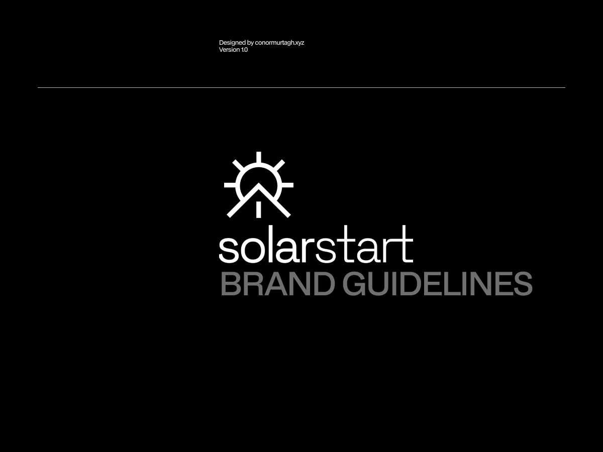 SolarStart brand guidelines, spread 2 of 23