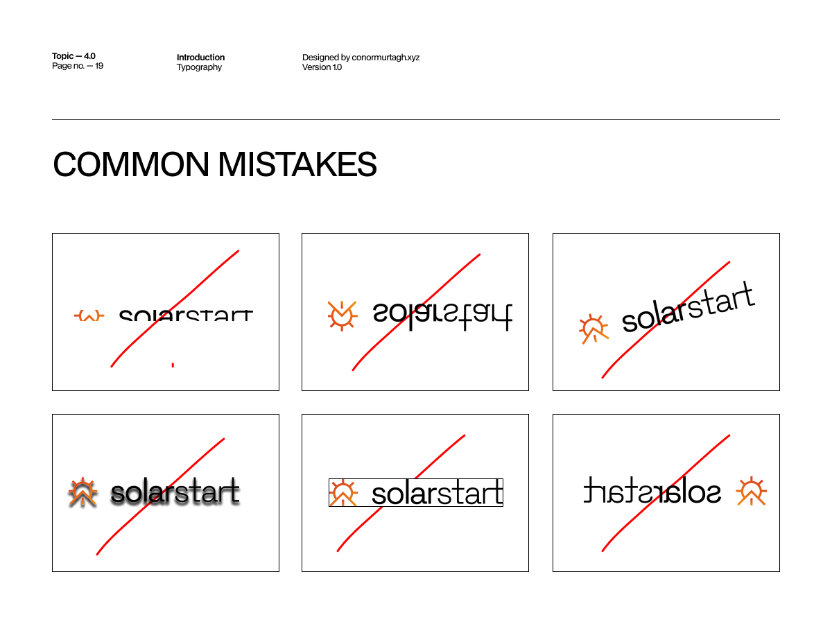 SolarStart brand guidelines, spread 23 of 23