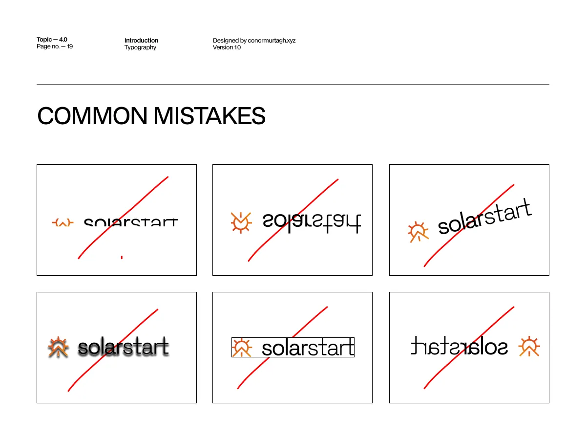 SolarStart brand guidelines, spread 23 of 23