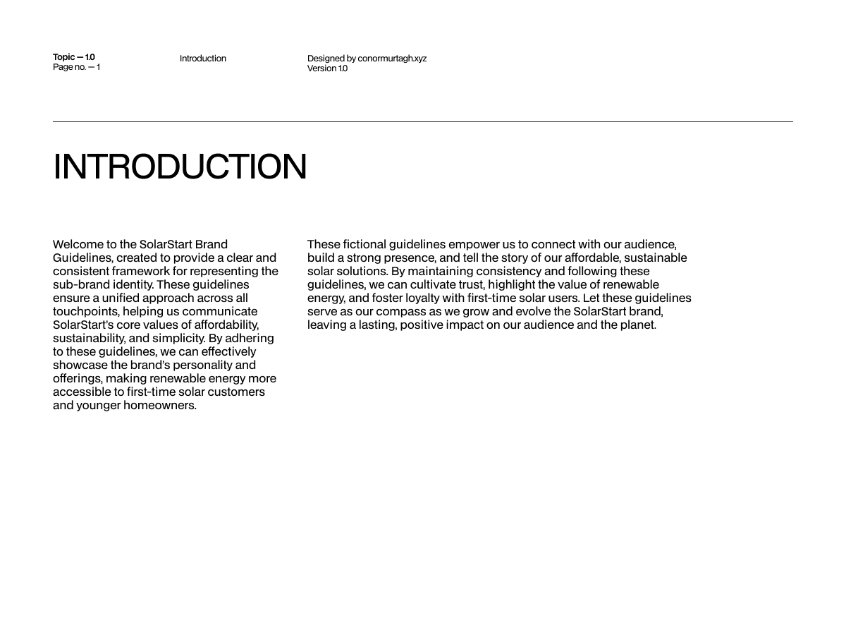 SolarStart brand guidelines, spread 3 of 23