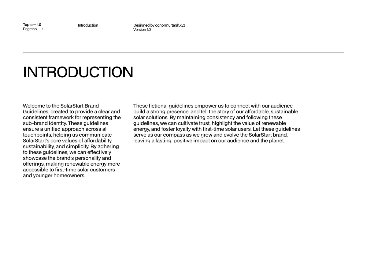 SolarStart brand guidelines, spread 3 of 23