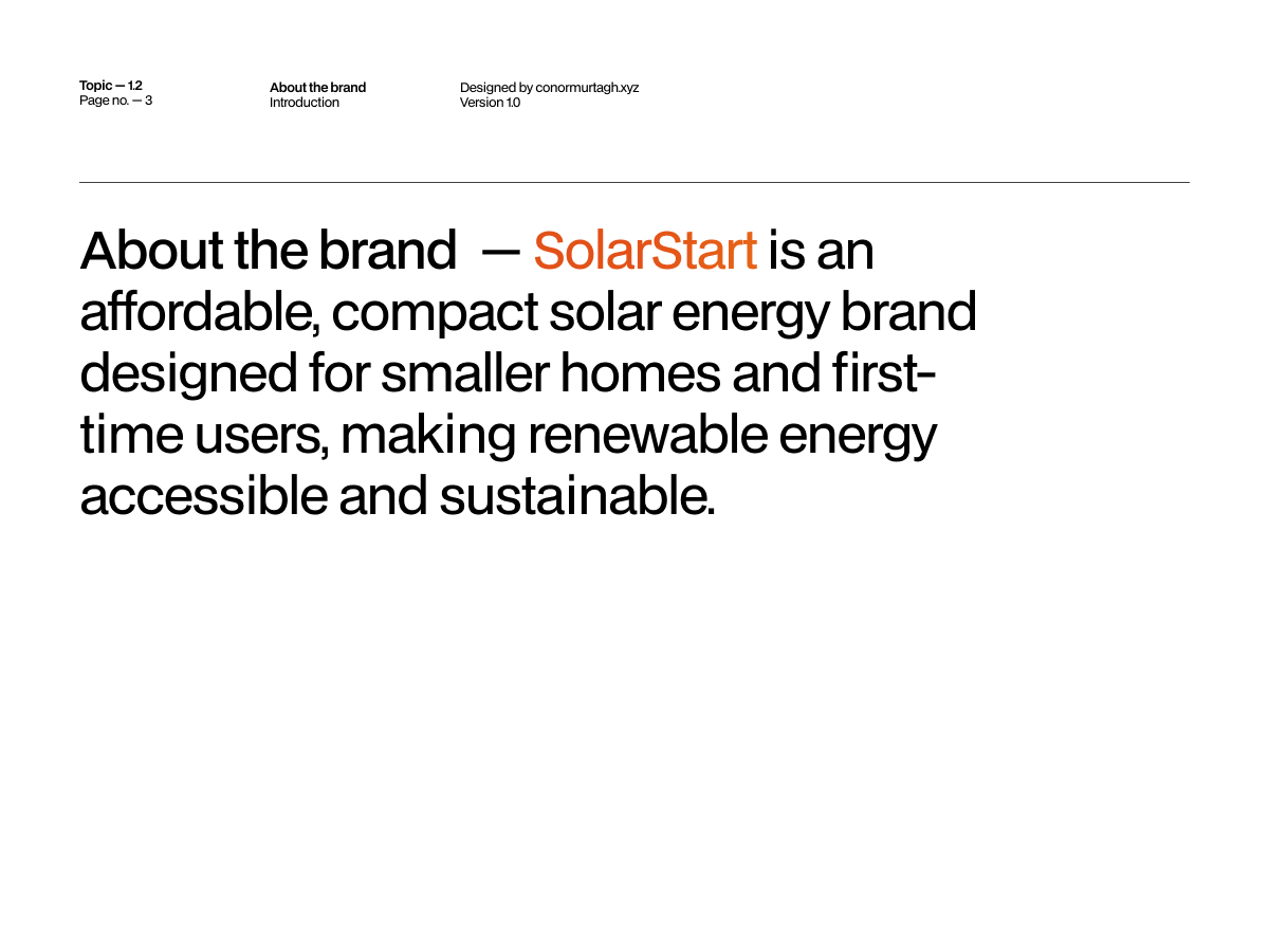 SolarStart brand guidelines, spread 5 of 23